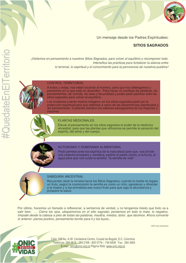 Mensaje padres espirituales sitios sagrados